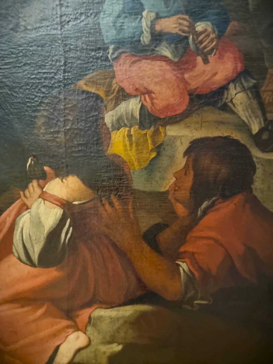 Oil On Canvas Pastoral Scene With Musicians –  Francesco Guarini (1611‑1654)-photo-1