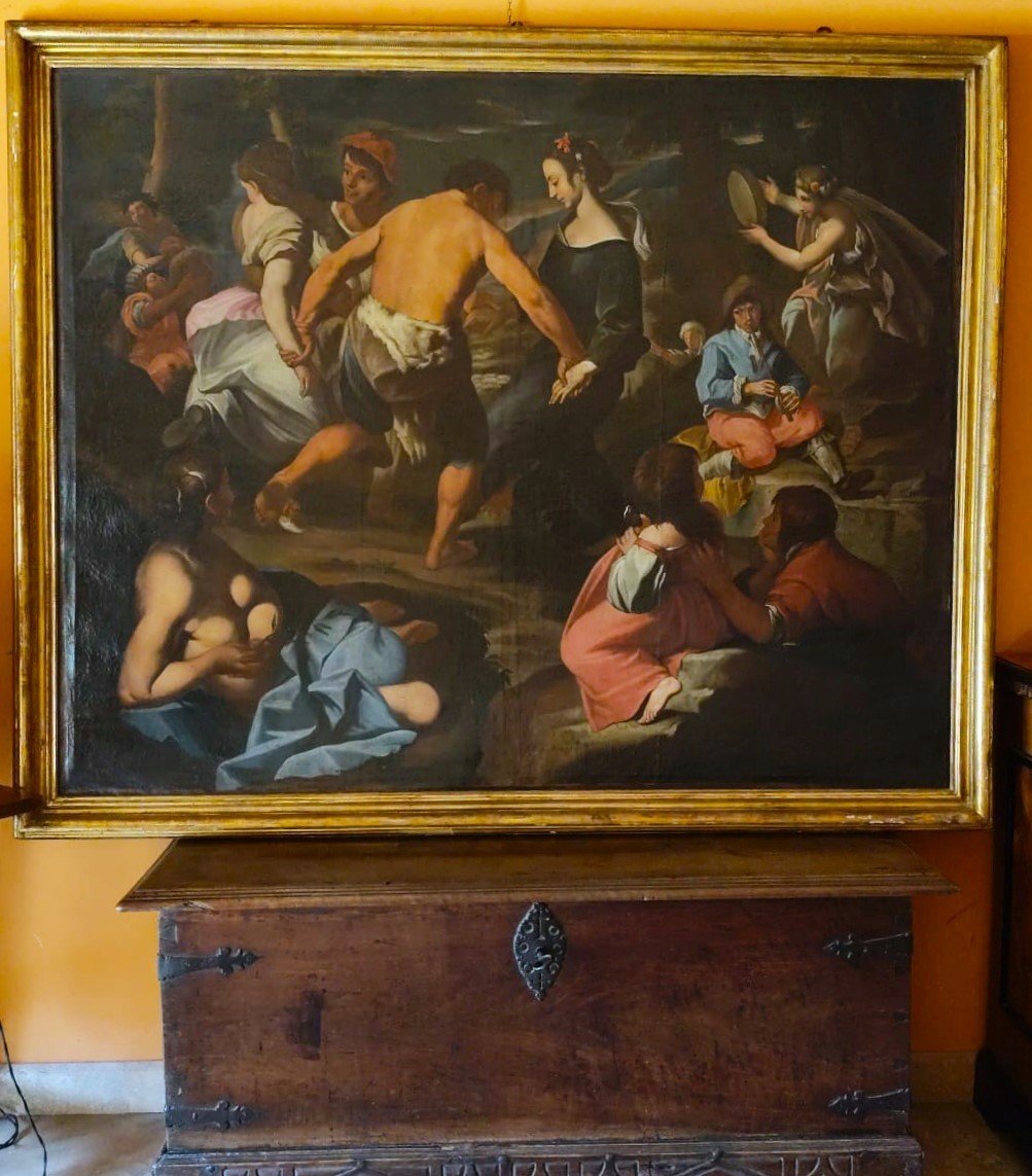 Oil On Canvas Pastoral Scene With Musicians –  Francesco Guarini (1611‑1654)