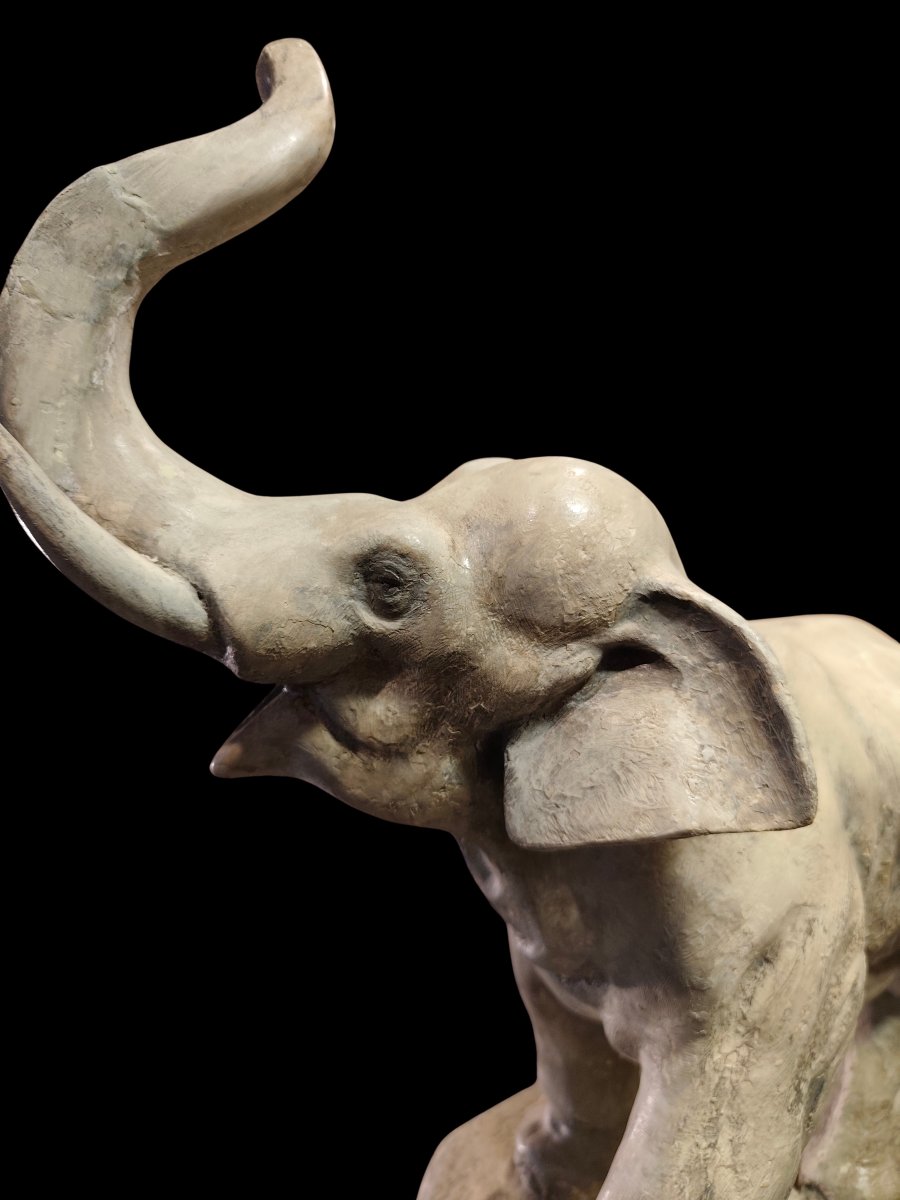 1940s Art Deco Terracotta Elephant-photo-1
