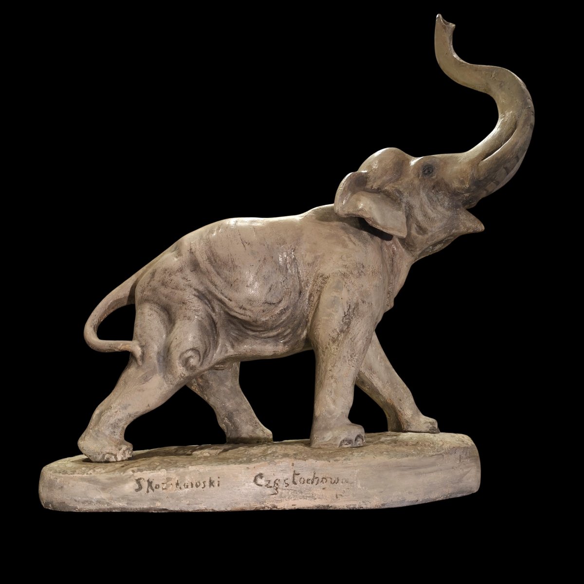 1940s Art Deco Terracotta Elephant