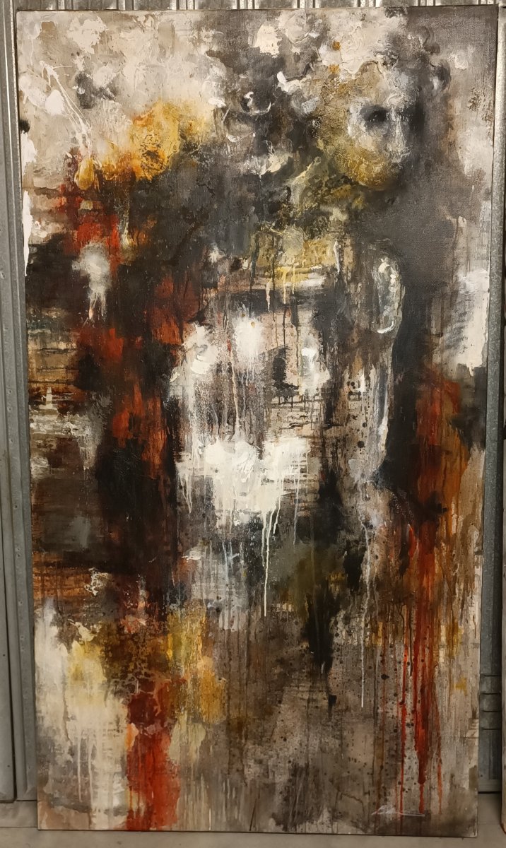 Paire d’huiles sur toile – Nu figuratif art moderne signé 1960/70-photo-3