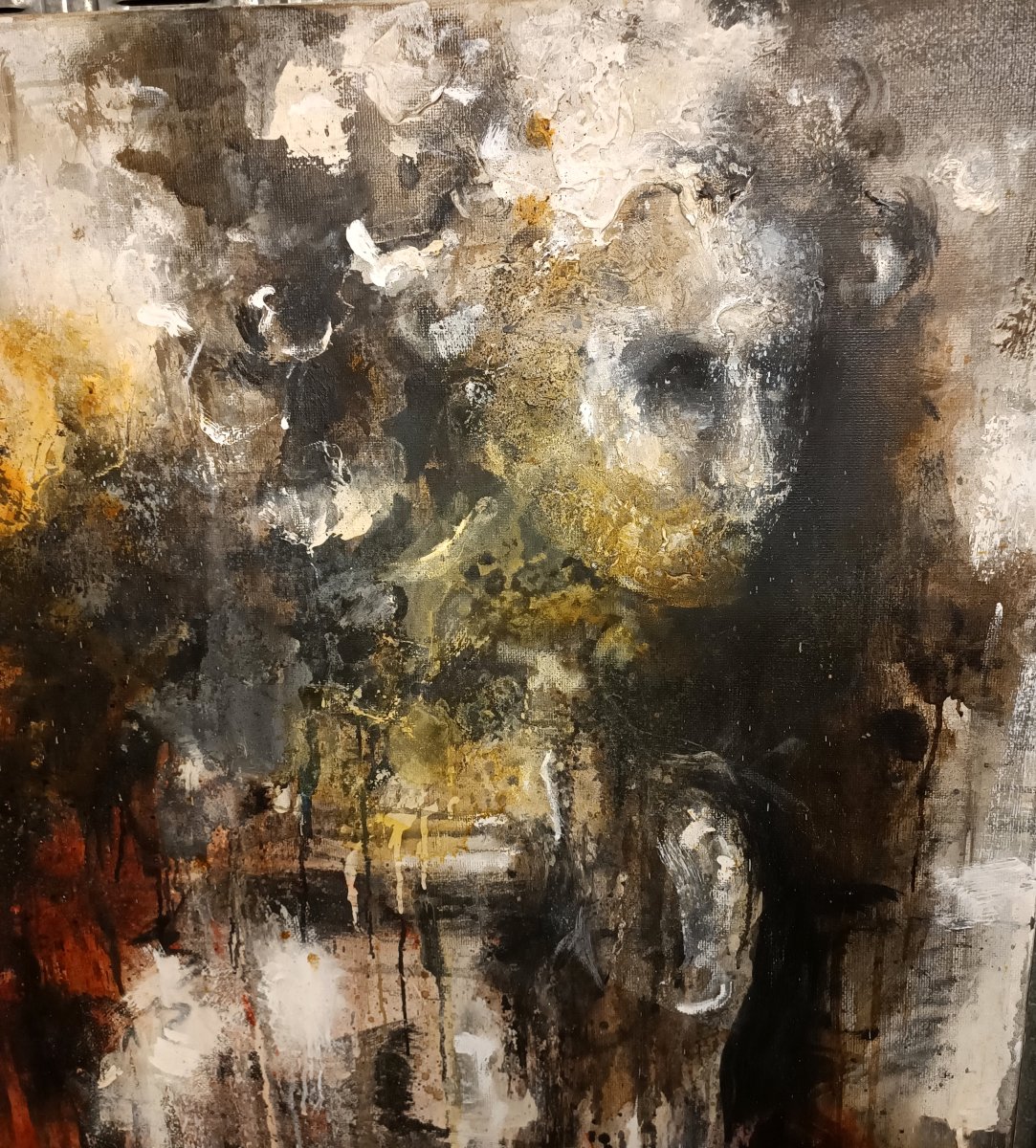 Paire d’huiles sur toile – Nu figuratif art moderne signé 1960/70-photo-4