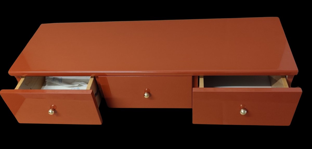 Console en bois laqué à trois tiroirs Olinto par Kazuhide Takahama pour B&B annè 80-photo-4