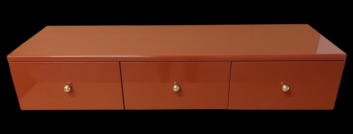 Console en bois laqué à trois tiroirs Olinto par Kazuhide Takahama pour B&B annè 80-photo-5