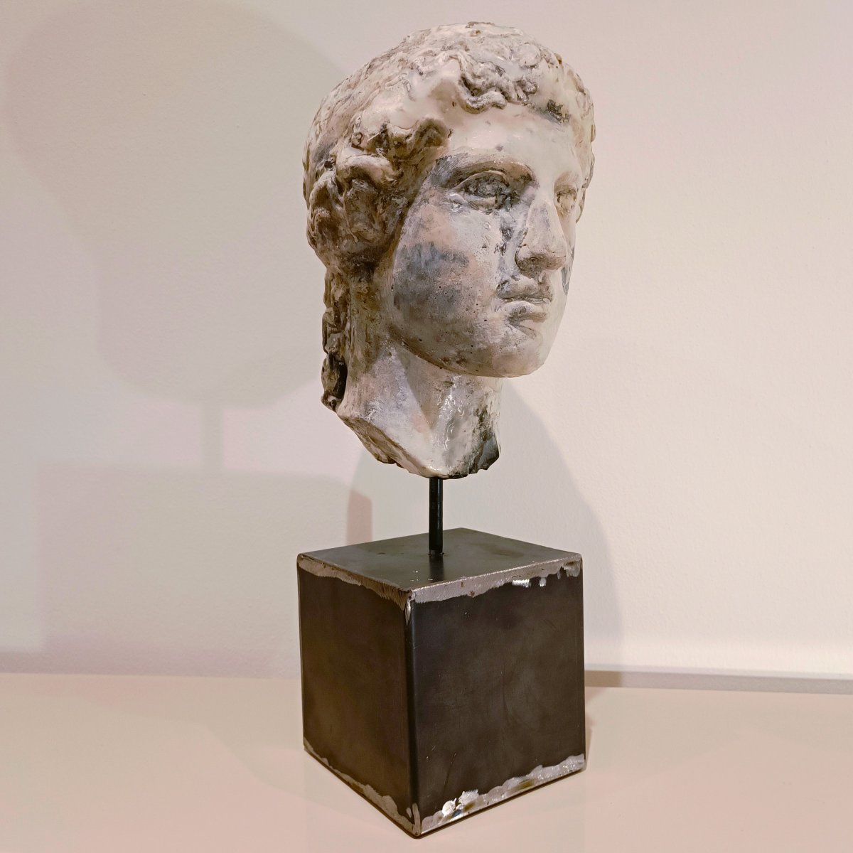 Sculpture en cire 1920  Tête de Junon d'une académie de sculpture parisienne