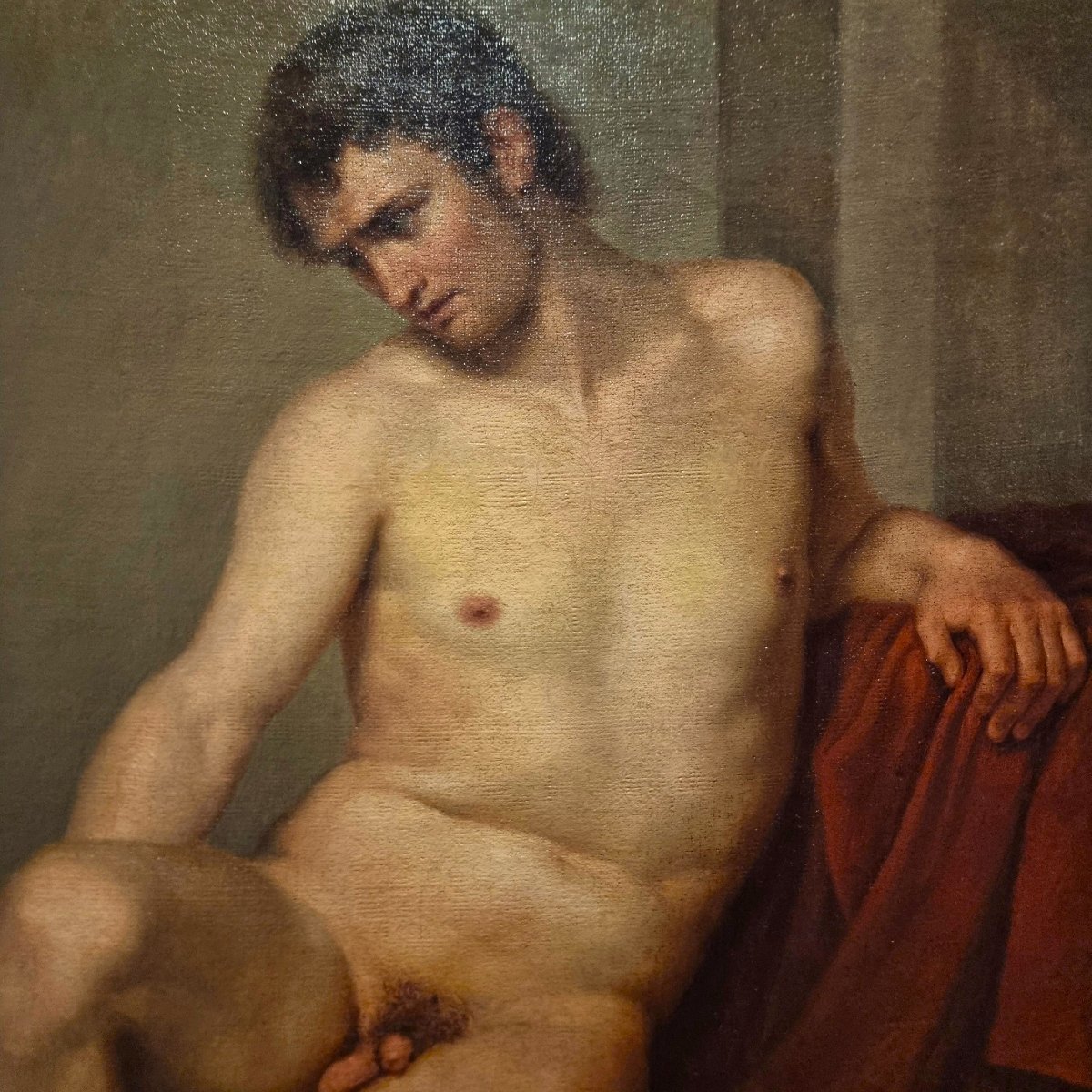 Huile sur toile, nu masculin, 19/18  siècle, Luigi Sabatelli 1772 – 1850-photo-3