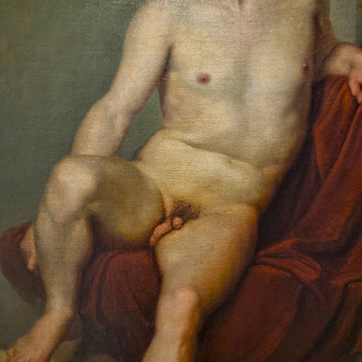 Huile sur toile, nu masculin, 19/18  siècle, Luigi Sabatelli 1772 – 1850-photo-2