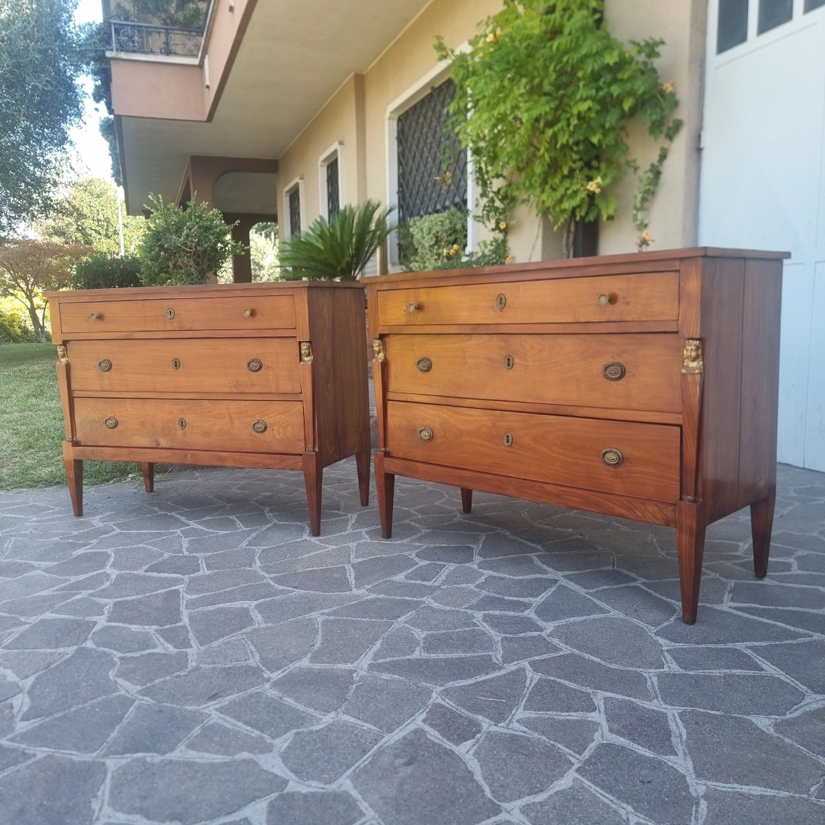 Paire de commodes en merisier 1820 Retour d'Égypte-photo-2