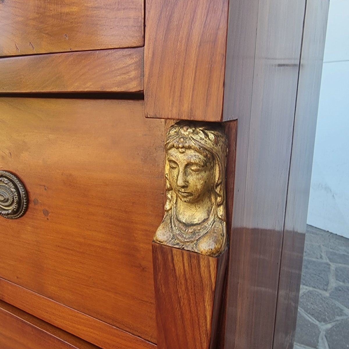 Paire de commodes en merisier 1820 Retour d'Égypte-photo-4