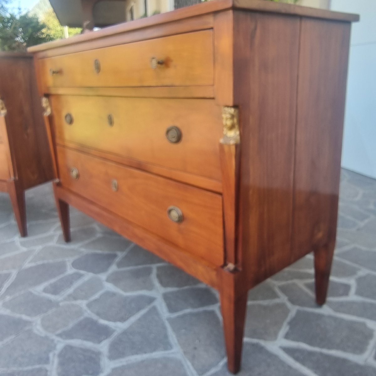 Paire de commodes en merisier 1820 Retour d'Égypte-photo-2