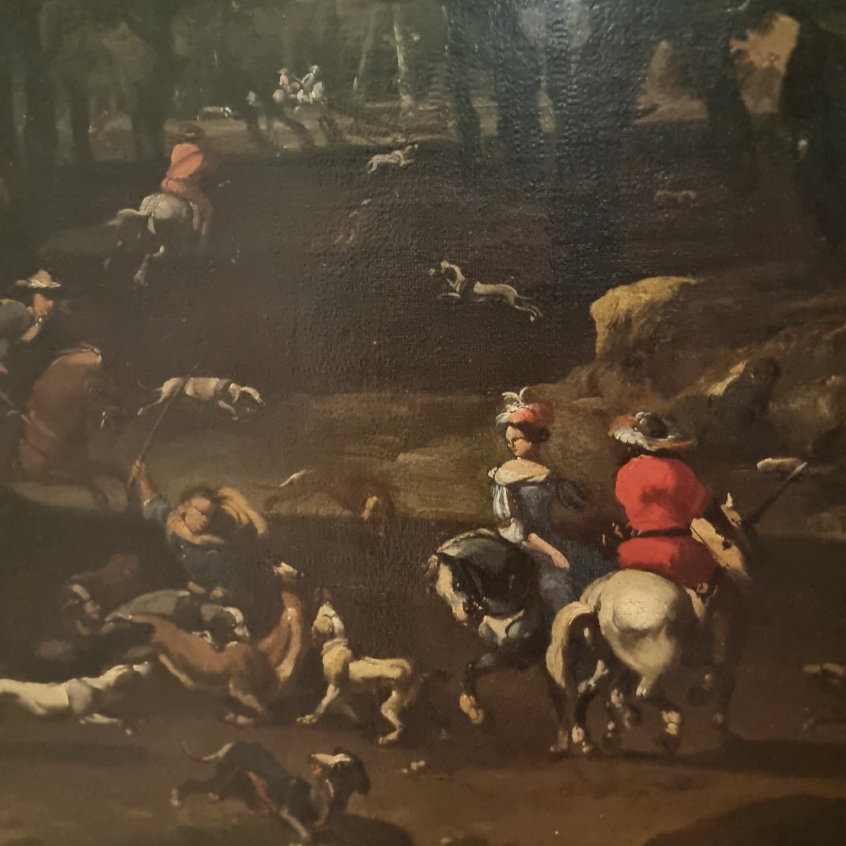17th-century Oil On Canvas: Landscape With Figures By Jan Van Bloemen (1662–1749)-photo-3