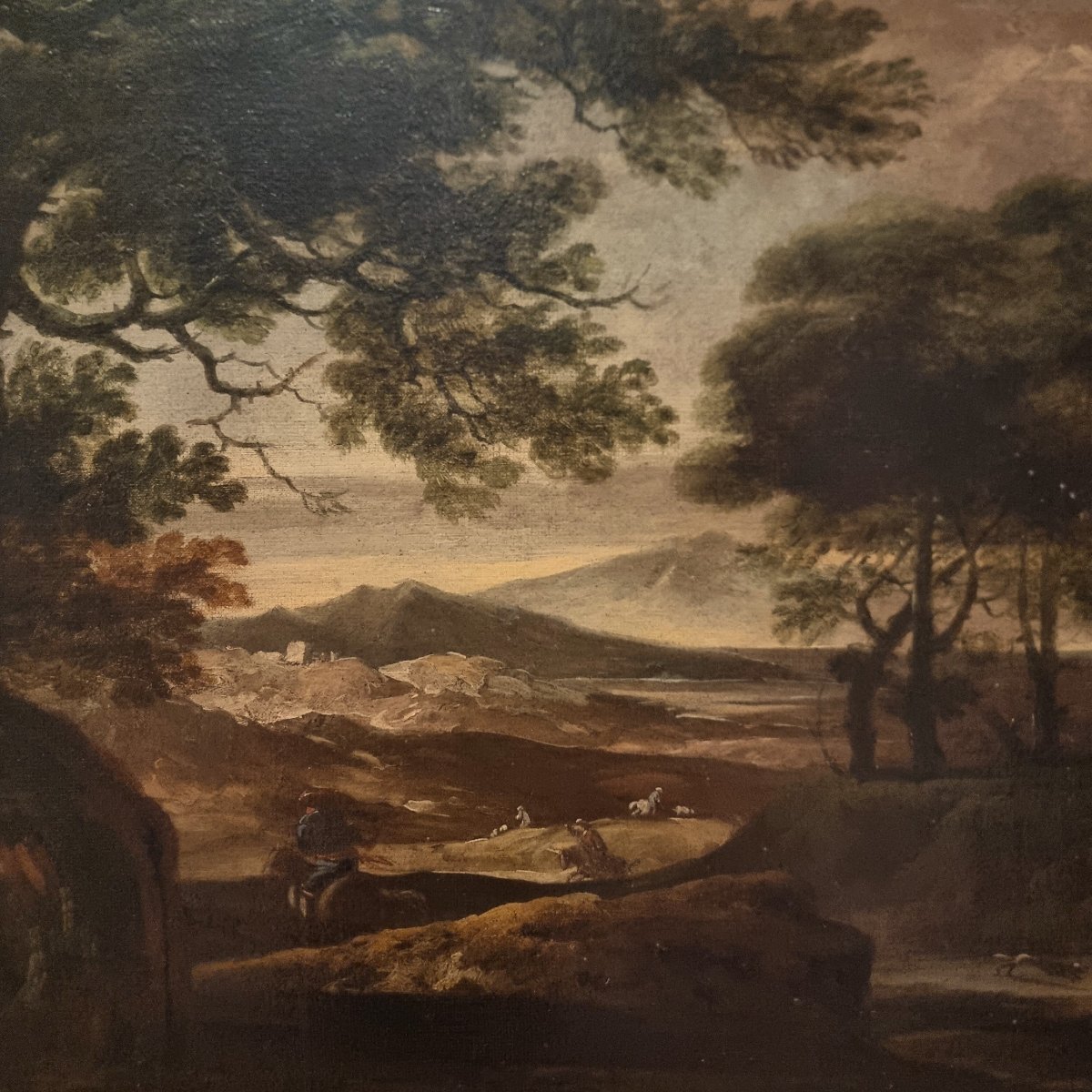 17th-century Oil On Canvas: Landscape With Figures By Jan Van Bloemen (1662–1749)-photo-1