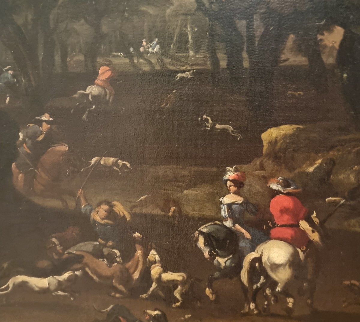 17th-century Oil On Canvas: Landscape With Figures By Jan Van Bloemen (1662–1749)-photo-3