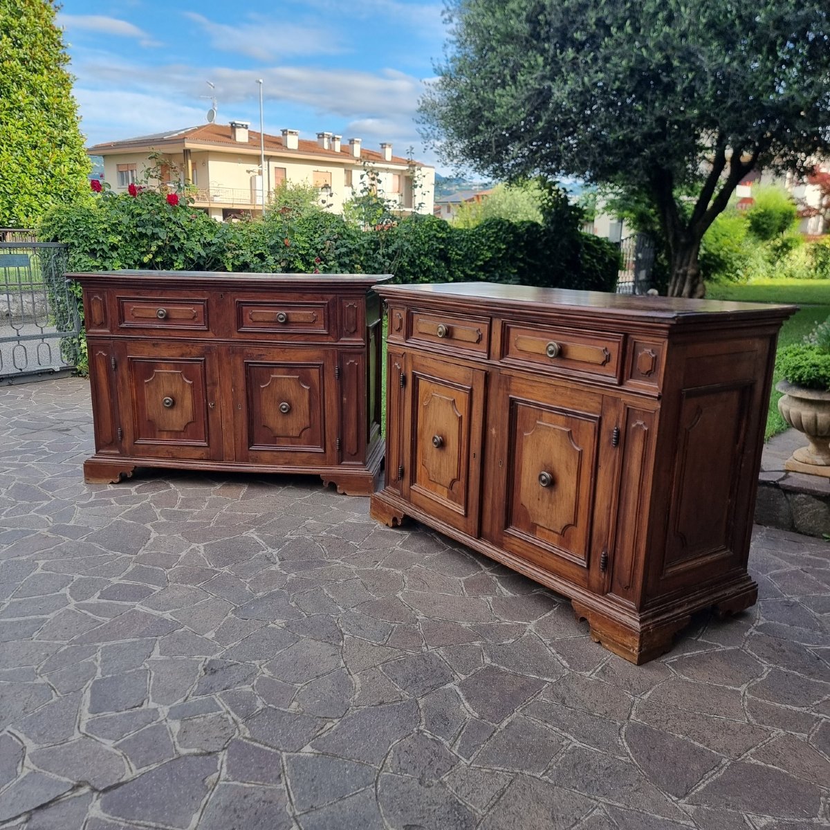 Paire de buffets en noyer du fin XVIIIe siècle bolognais-photo-7