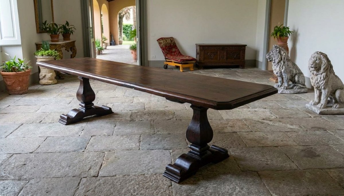 17th-century Walnut Table From A Monastery -photo-4