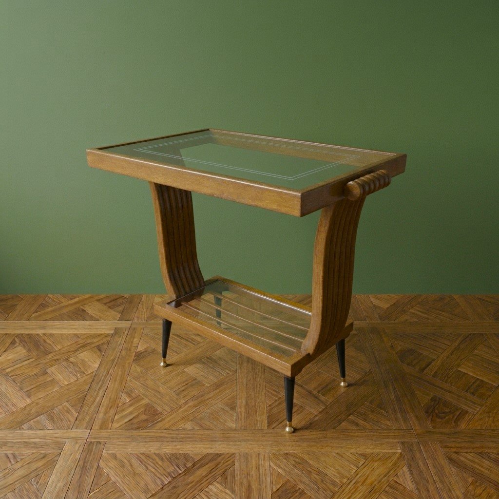 Table bar en noyer Art Déco 1920-30 Paris-photo-3