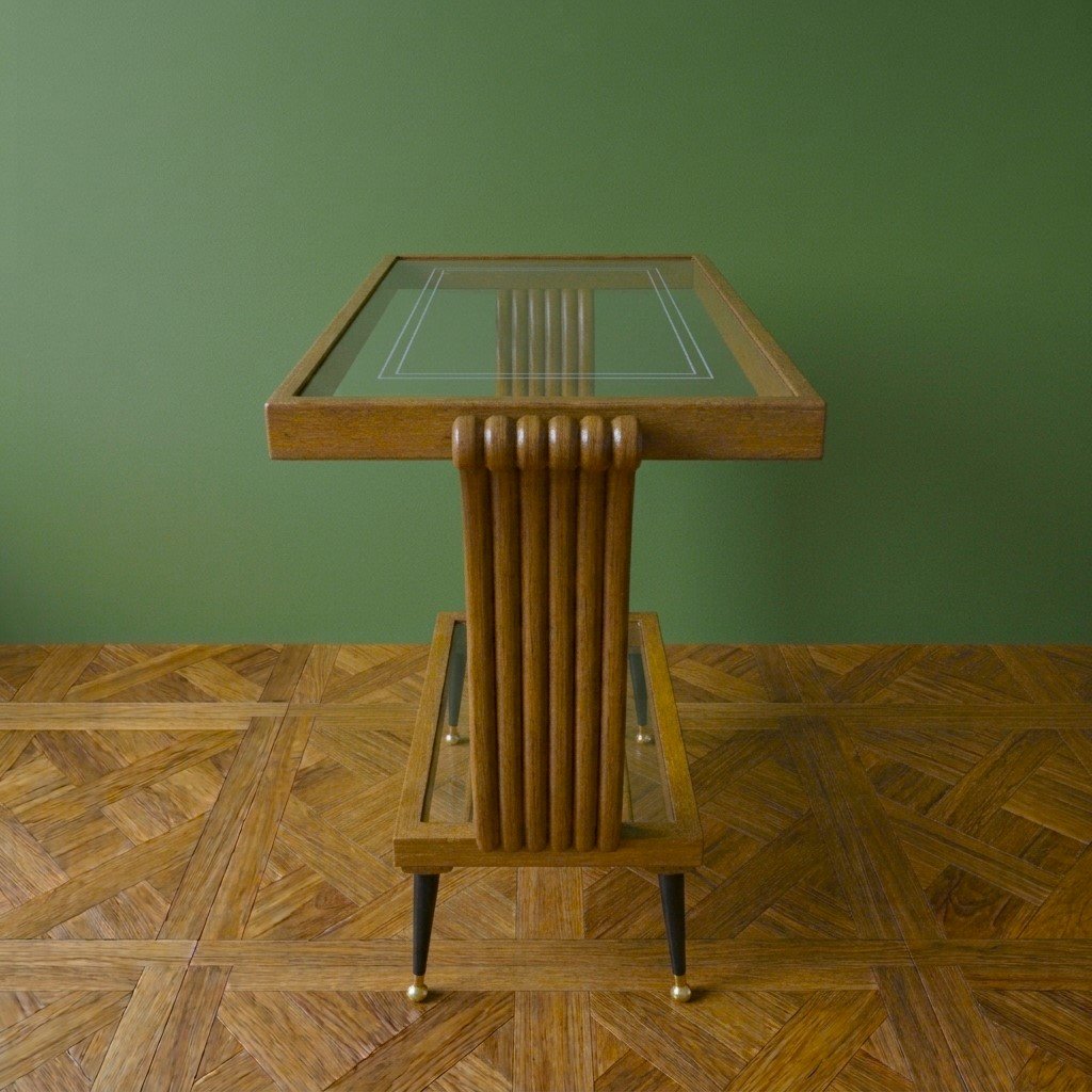 Table bar en noyer Art Déco 1920-30 Paris-photo-4