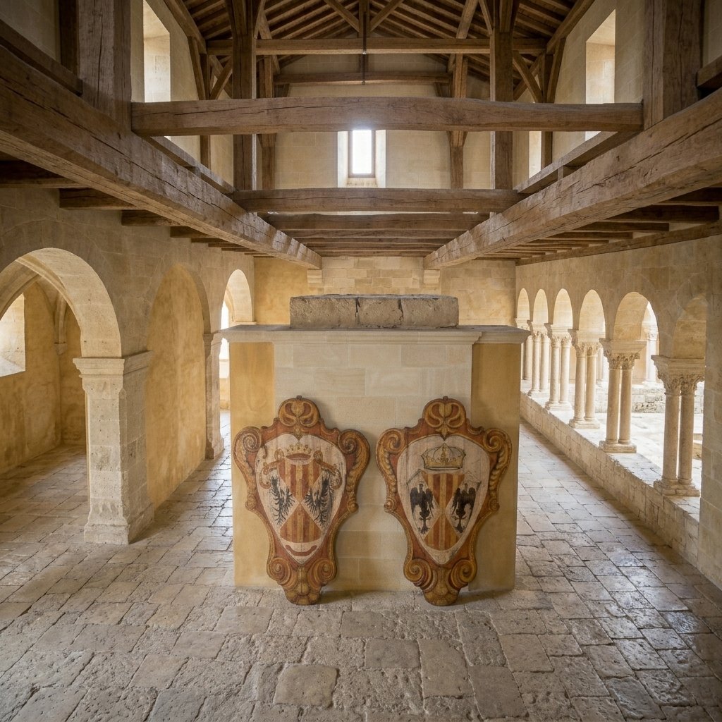 Paire d'armoiries nobles en bois peint du XXe siècle-photo-2