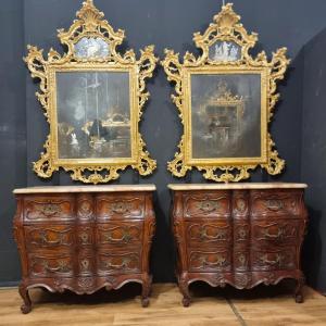  Paire de commodes en noyer 900 Élégance provençale