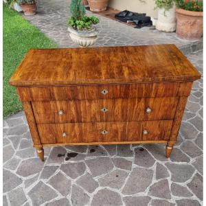 Commode faentine en noyer Charles X 1810