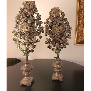 Paire de palmes XIIIe siècle avec perles de Murano