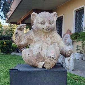 1900s Terracotta Bear Signed By Heissner