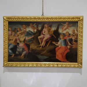 Oil On Panel, 17th Century: Apollo With The Muses