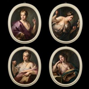 4 Paintings On Canvas: "allegory Of The Arts And Crafts" By Lorenzo Pasinelli (1629–1700)