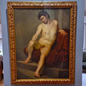 Oil On Canvas: Male Nude, 700 Luigi Sabatelli 1772-1850