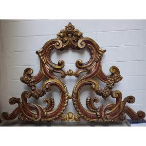 17th-century Wooden Frieze Gilded With Gold Leaf And Lacquered To Resemble Marble, From A Noble Palace In Rome