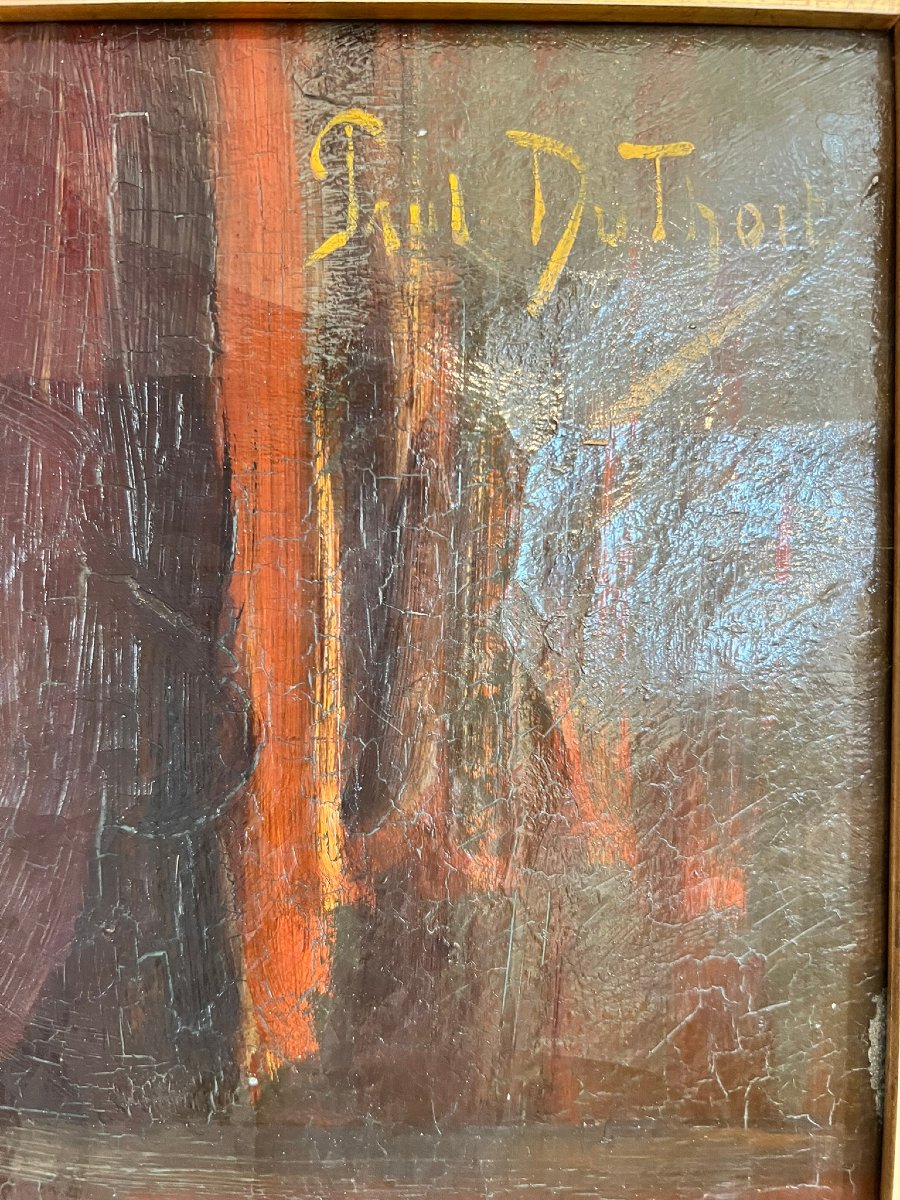 La tireuse de cartes, huile sur toile signée Paul Duthoit, XIX-photo-2