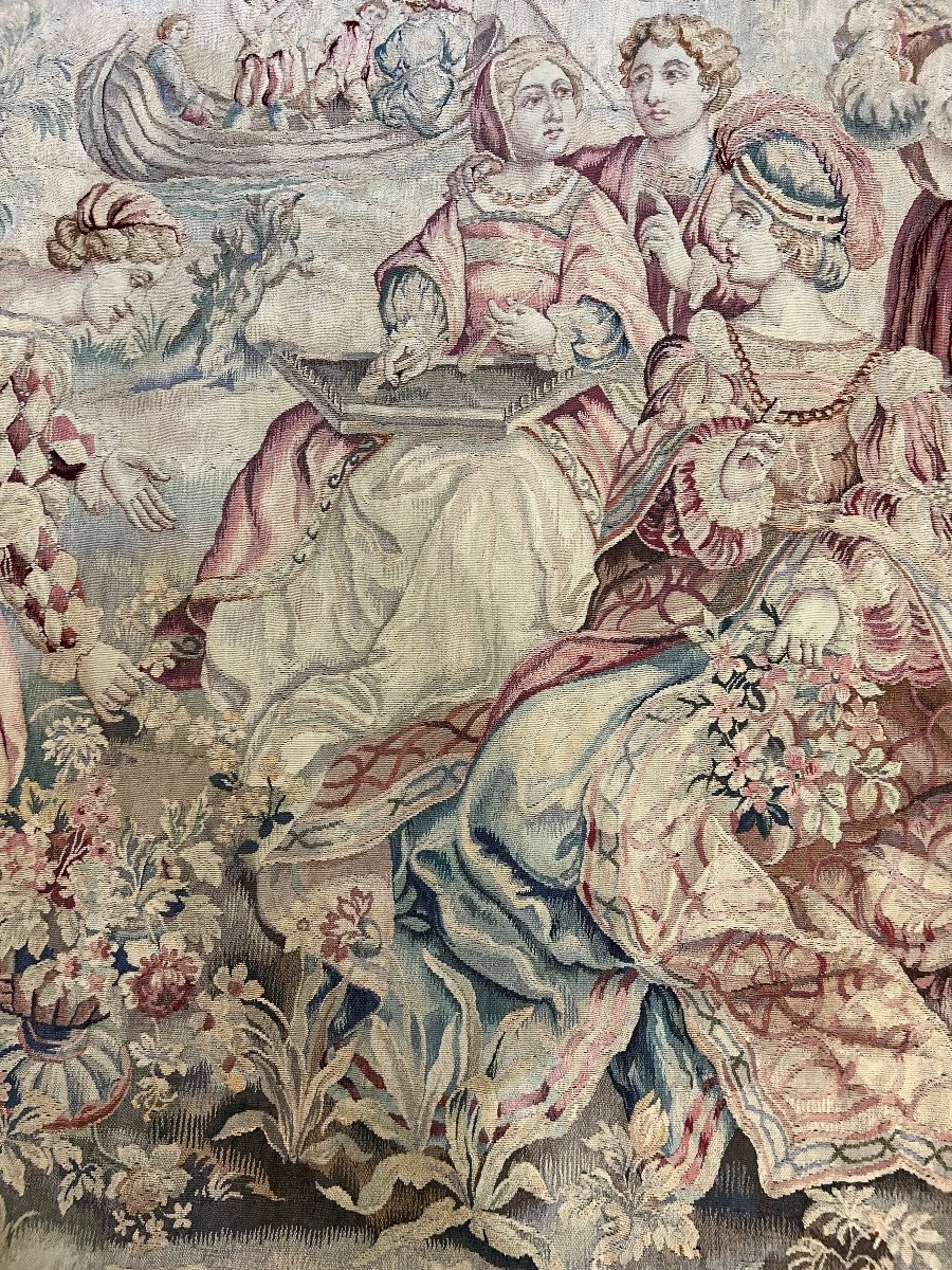 Large Aubusson Tapestry, Renaissance Scene-photo-1