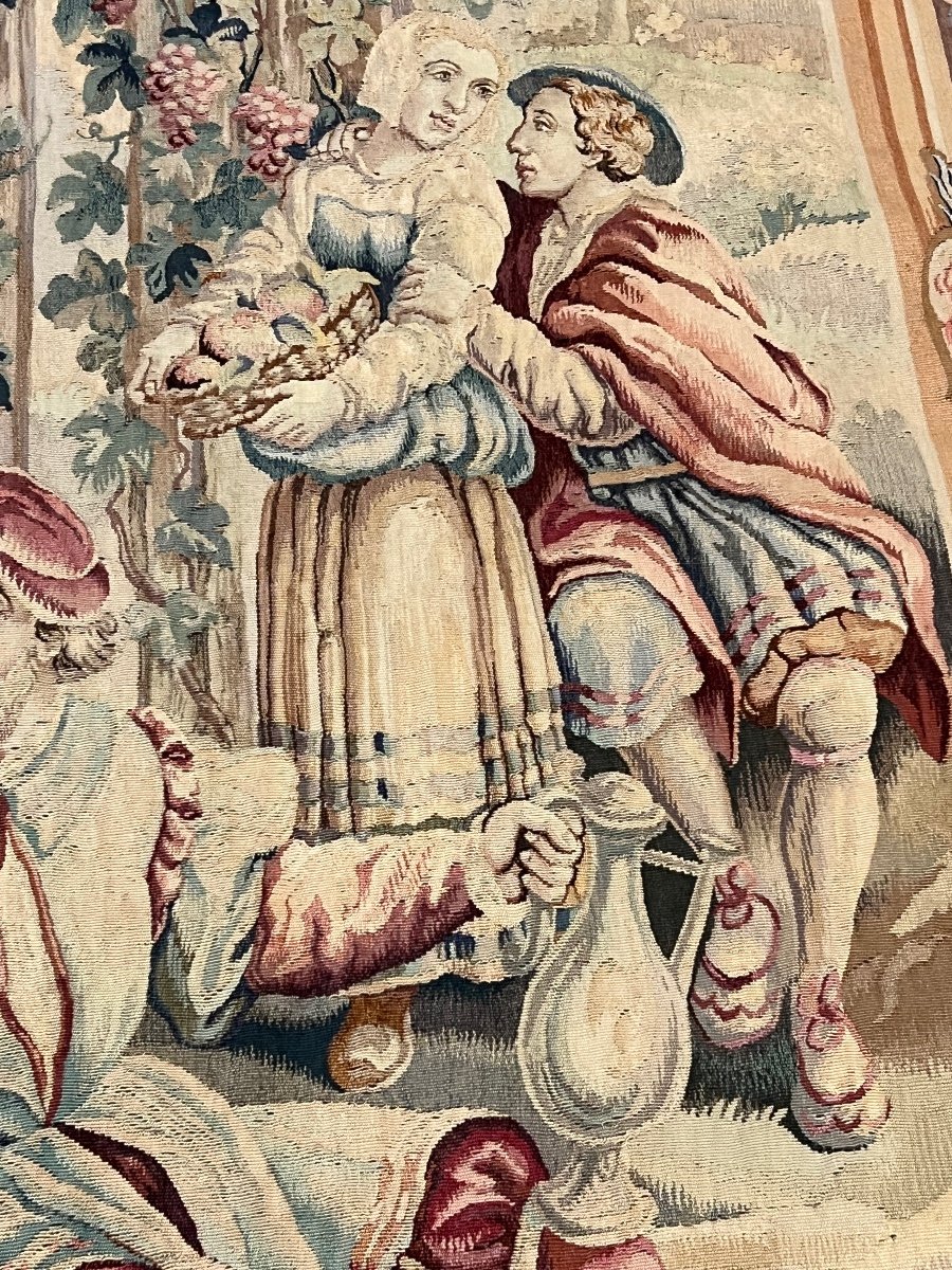 Large Aubusson Tapestry, Renaissance Scene-photo-5