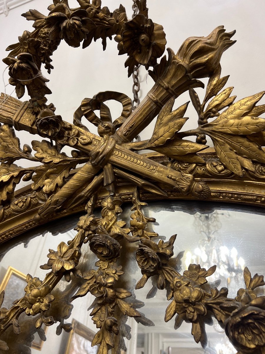 Très Grand Miroir Doré époque Napoléon III -photo-3