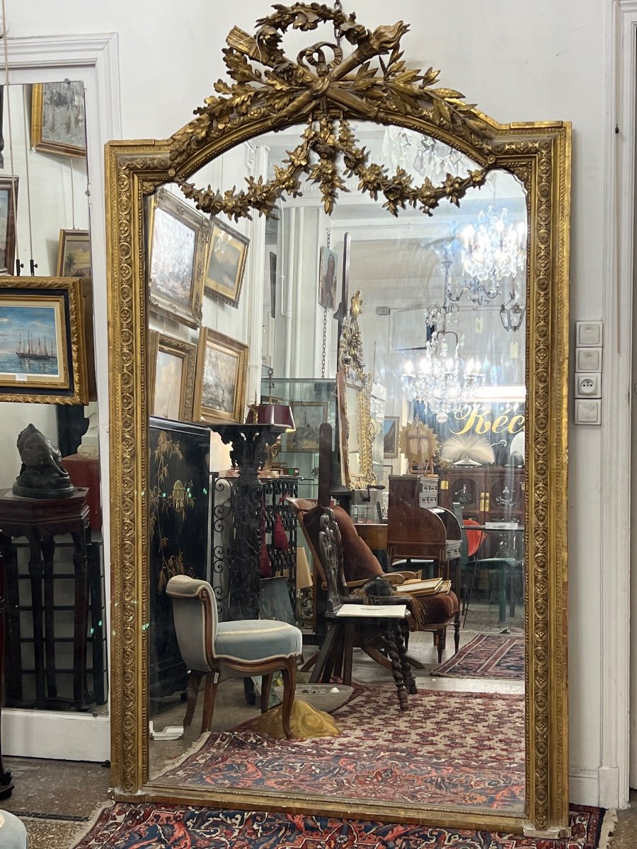 Très Grand Miroir Doré époque Napoléon III 