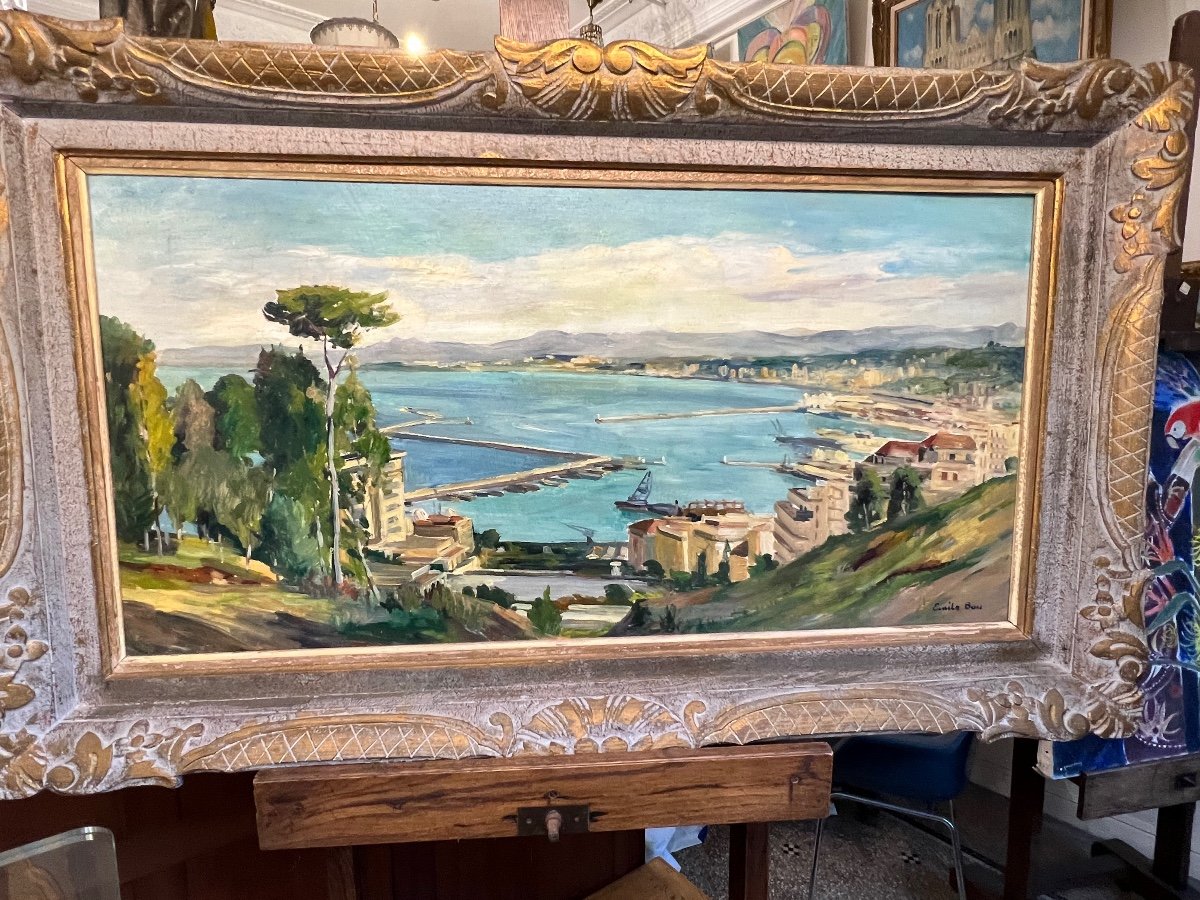 Emile Bou , Peintre Orientaliste Français : Panorama De La Baie D’alger-photo-2