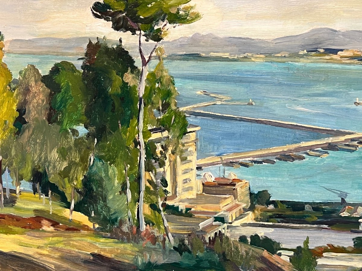 Emile Bou , Peintre Orientaliste Français : Panorama De La Baie D’alger-photo-1