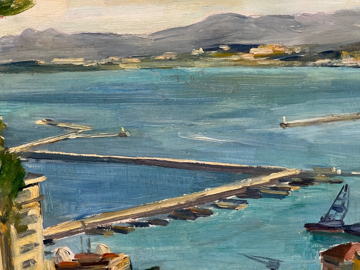 Emile Bou , Peintre Orientaliste Français : Panorama De La Baie D’alger-photo-4