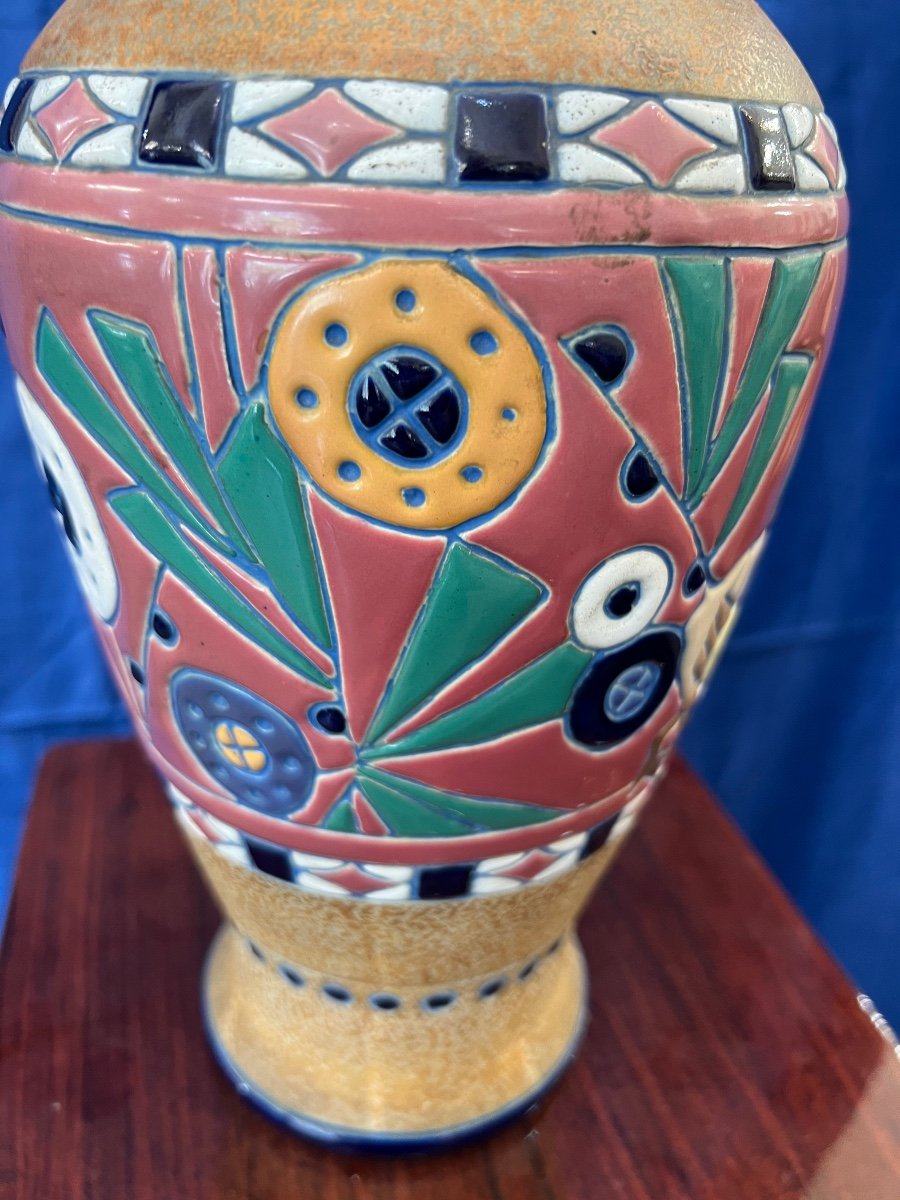 Grand Vase »amphora » En Céramique, époque Art Déco -photo-3
