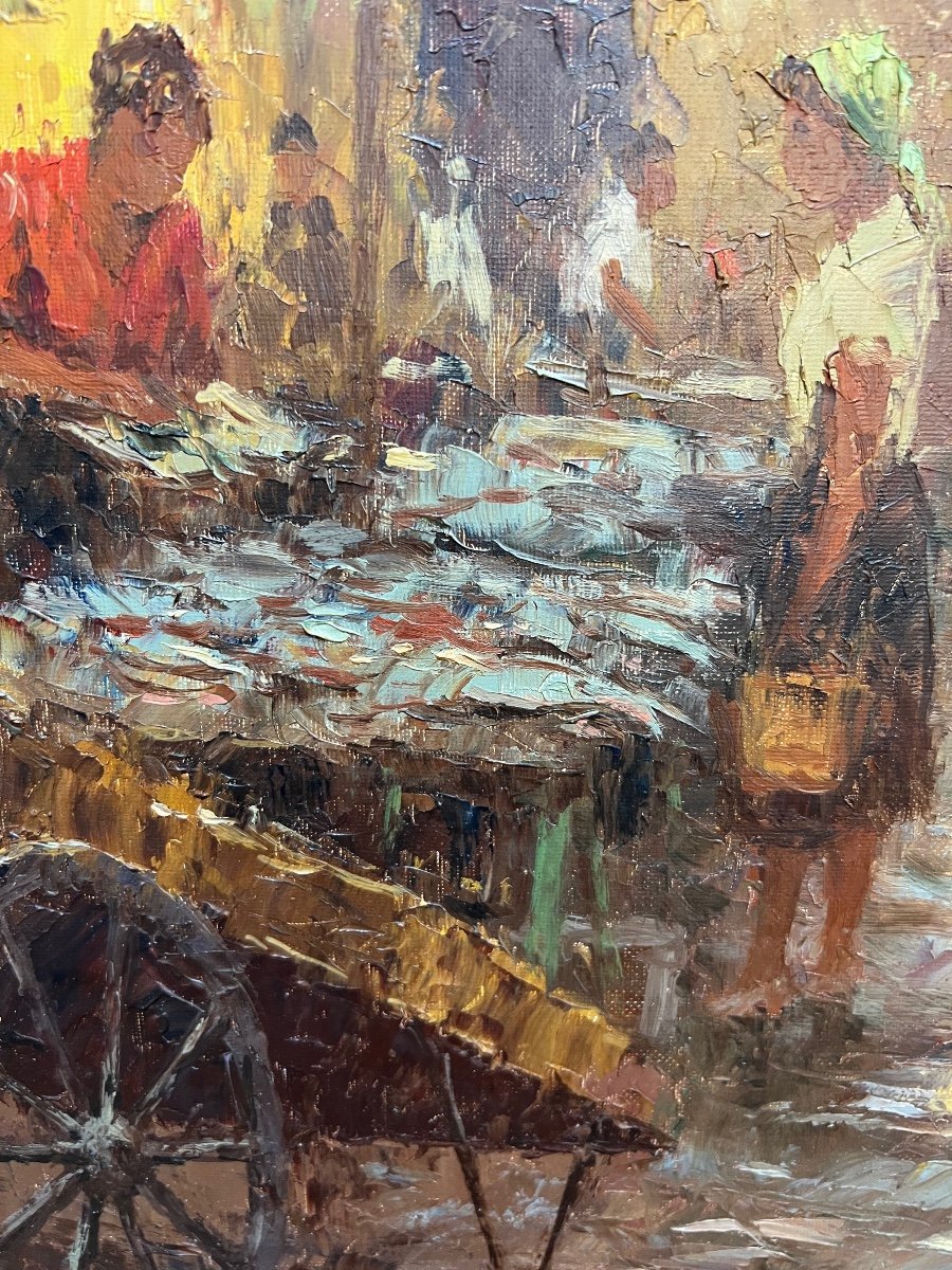 André Galzenati , Le Marché Aux Poissons Au Cours Saleya à Nice -photo-3