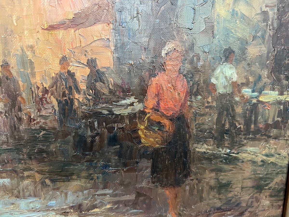 André Galzenati , Le Marché Aux Poissons Au Cours Saleya à Nice -photo-4