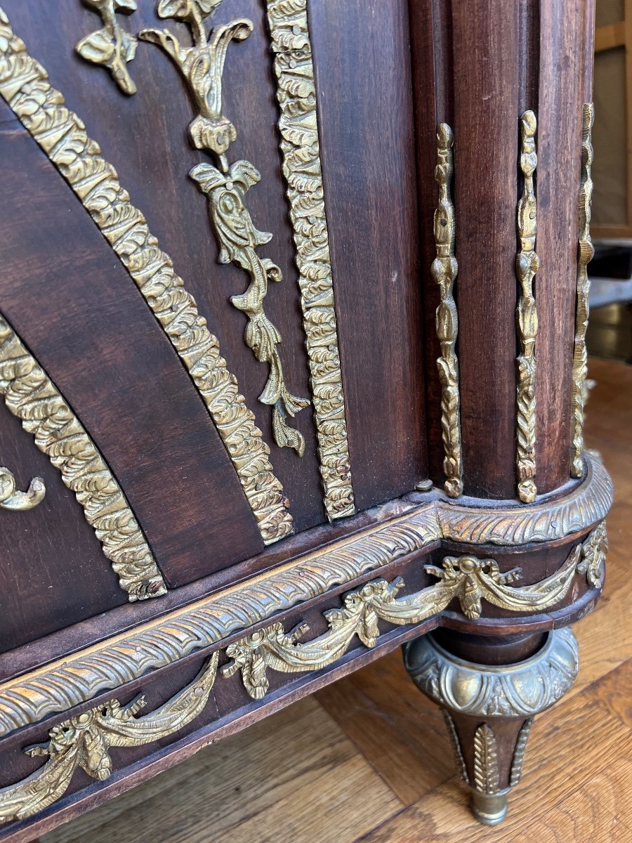 Large Louis XVI Style Mahogany Dresser According To The Benneman And Stockel Model.-photo-7