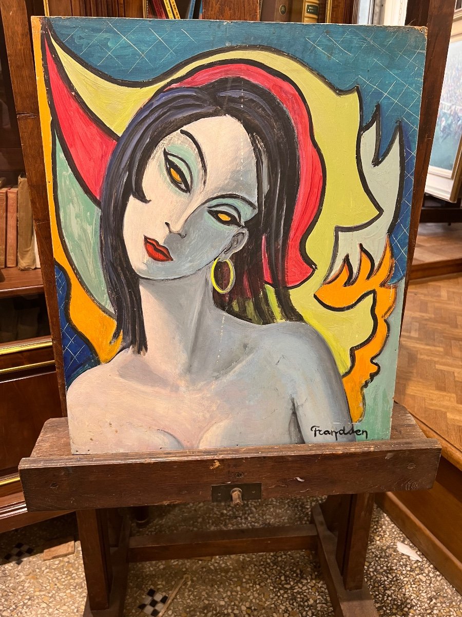 EMILE FRANDSEN, peintre franco-danois  "la fille aux yeux d'or", de 1962-photo-2