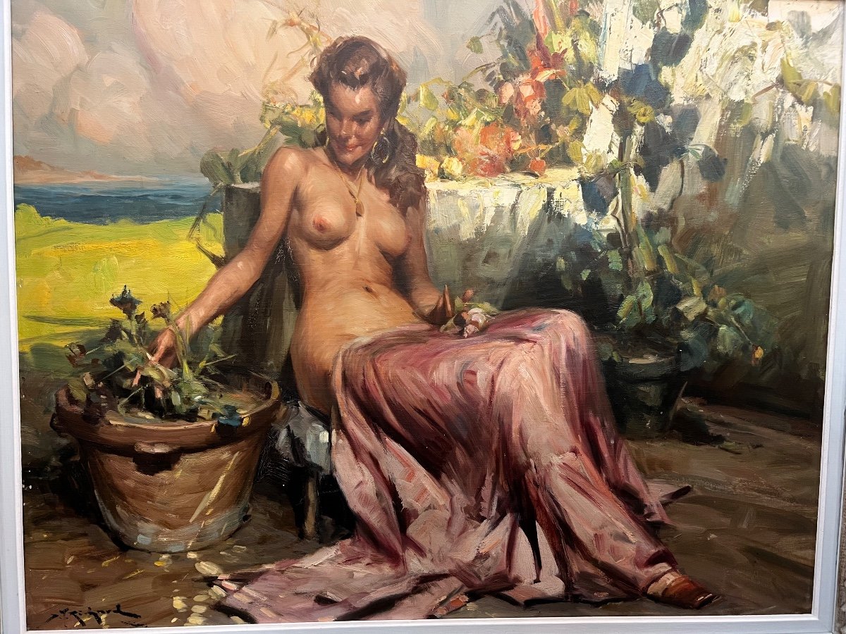 Jeune Femme Nue Dans Son Jardin de Togo Durando Richard-photo-2