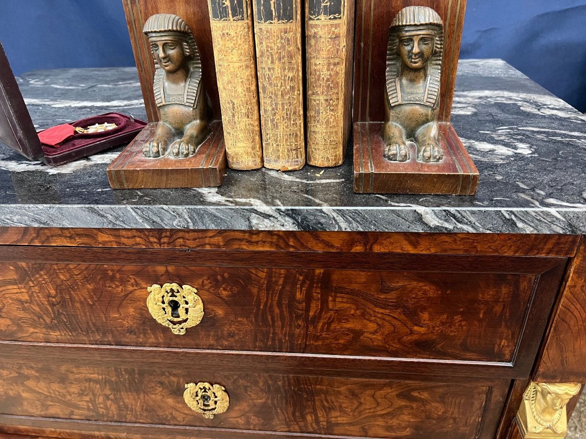 Pair Of Return From Egypt Bookends In Bronze And Wood