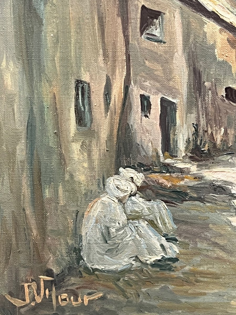 Peinture orientaliste : Rue à Ghardaia en Algérie-photo-2