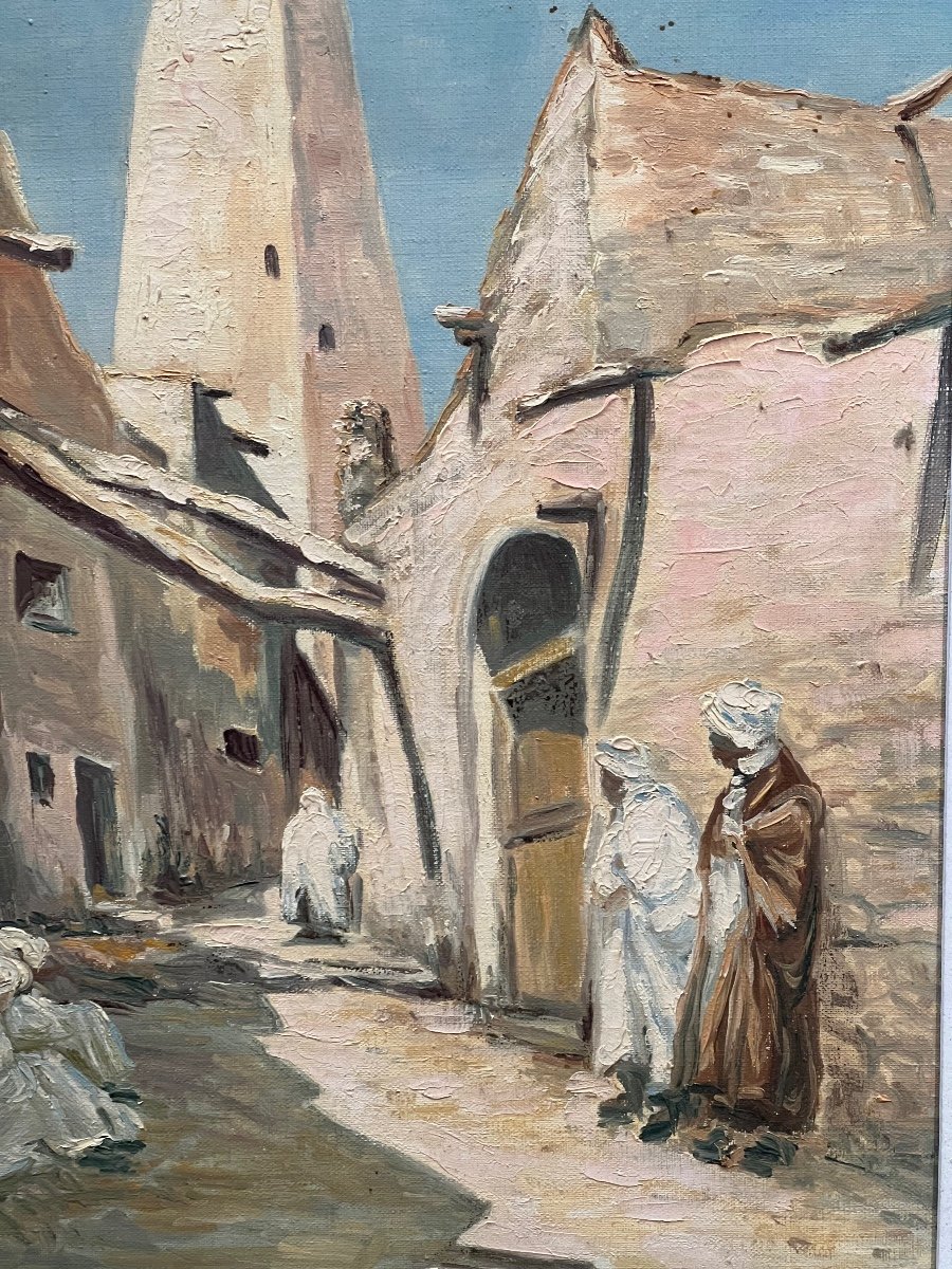 Peinture orientaliste : Rue à Ghardaia en Algérie-photo-4