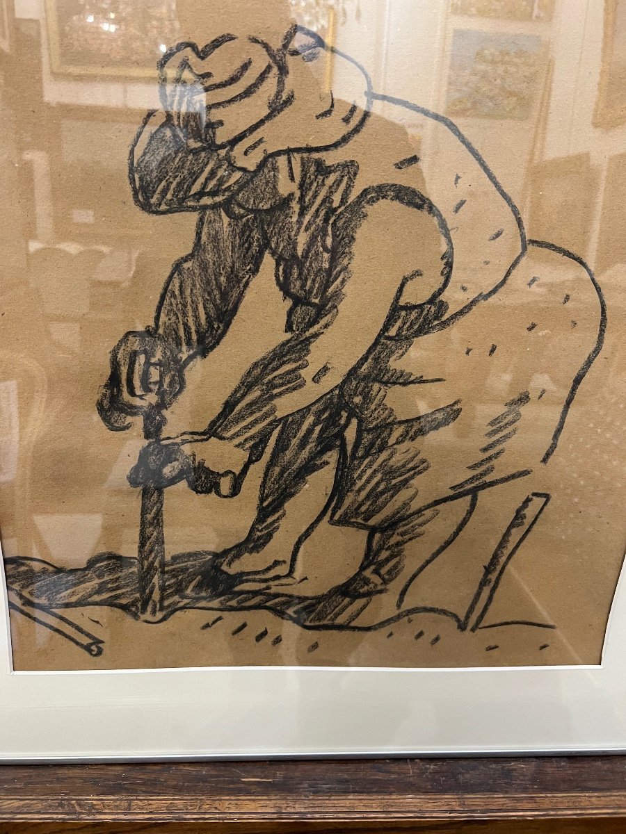 Jean Arène, Marseille Painter, Charcoal Drawing -photo-2