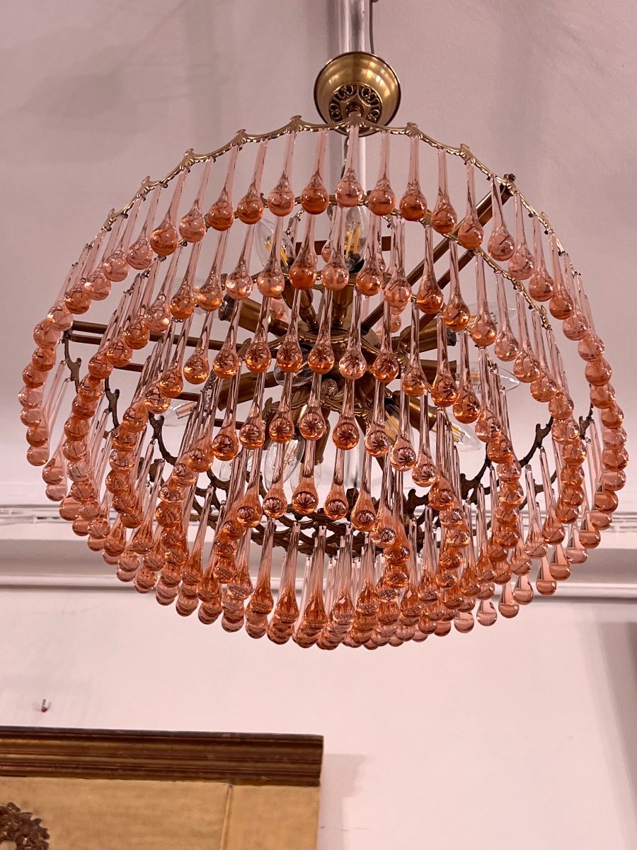 Murano Chandelier, 70s, “drops” Model-photo-5
