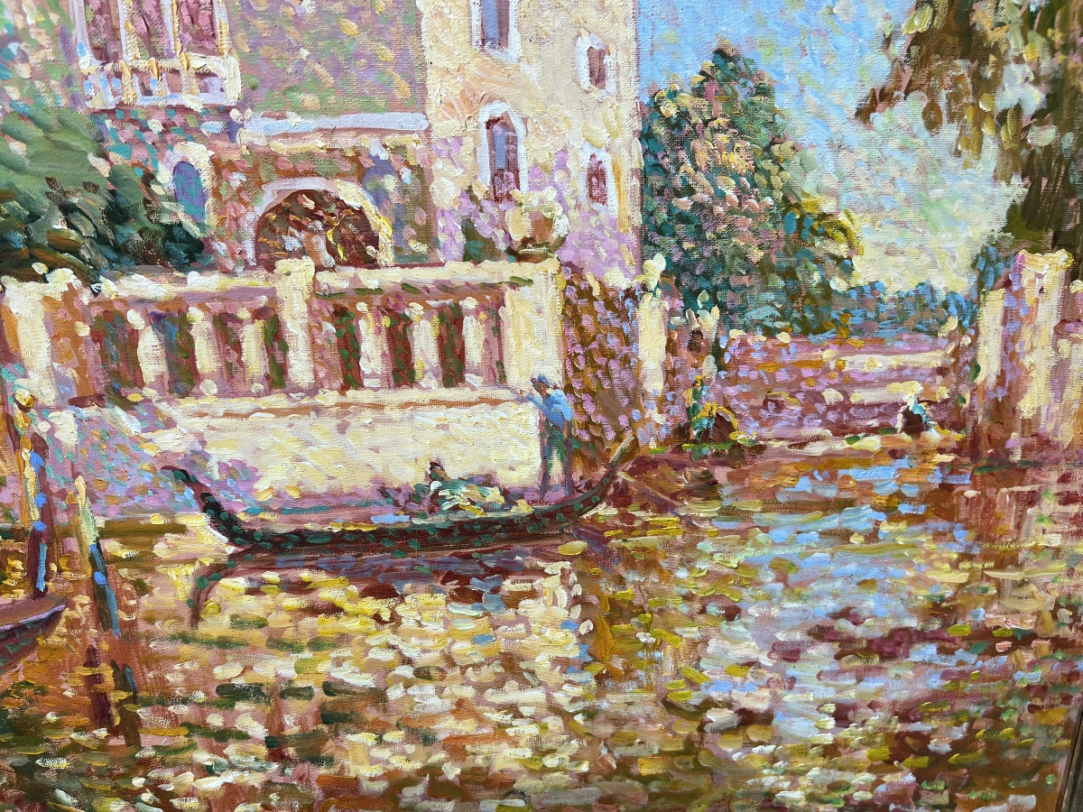 Eugène BEGARAT : peinture pointilliste à  Venise -photo-4